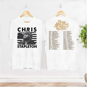 Vintage Chris Stapleton All American Road Show 2024 Tour Shirt 2 Sided